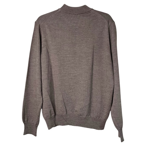 TOSCANO 100% Merino Wool Mock Neck Sweater MADE IN ITALY Brown/Gray US Sz M - Picture 4 of 10